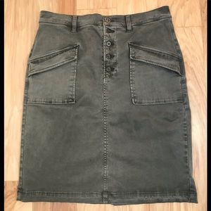 Anthropologie olive green skirt